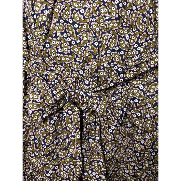 Boden Tiered Floral Paisley Print Tie Waist Shirtdress 6L DO346 NWT - Picture 3 of 14